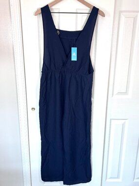 CUPSHE Navy Jumpsuit With Tie Straps Size Small NWT